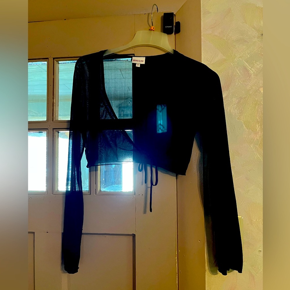 Black sheer blouse